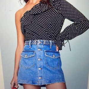 Tularosa Madelyn Denim Skirt in Fiji